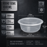 Bols à soupe ronds jetables en PP TeGuan, écologiques, modernes, compatibles micro-ondes, pour le camping, emballage pour salades et plats chauds