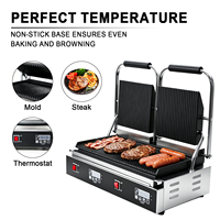 Grill électrique FY-813-D (gauche rainurée, droite plate) – Équipement de restauration rapide de haute qualité