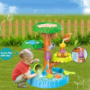 Table de jeu aquatique et de sable pour enfants, grand bac à sable extérieur en forme d'arbre, idéal pour l'été – Nouveauté très prisée - Product Image 2