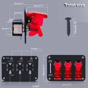 Panel sakelar pengalih <span class=keywords><strong>3</strong></span> cara, sakelar sakelar Backlit LED pekerjaan berat laut, sakelar Toggle <span class=keywords><strong>3</strong></span> Pin on off 12 v-24 V untuk mobil balap Off-road truk - Product Image 3