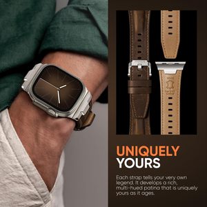 Suitisbest correa de cuero de lujo para <span class=keywords><strong>Apple</strong></span> <span class=keywords><strong>Watch</strong></span> Ultra Band 49mm característica transpirable de cuero Real Compatible con Series 10 - Product Image 4