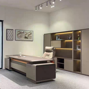 Modern Minimalist L-Shaped Executive <strong>Desk</strong>, CEO Manager Office <strong>Large</strong> <strong>Desk</strong>, High-End Business Office <strong>Desk</strong> - Product Image 6