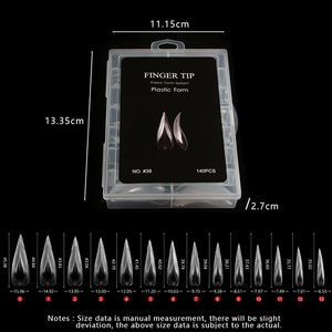 140 Uñas Postizas Curvadas Profundas Tipo Garra de Águila, Moldes de Gel 3D para Extensión, Herramienta de Construcción de Uñas para Salón de Manicura - Product Image 3