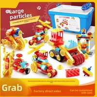 Blocs de construction en plastique pour l'éducation scientifique, compatibles, 4-6 ans, alimentés par piles, emballage en pot, jouets pour les établissements d'enseignement