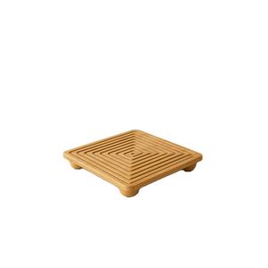 Plateau de service en bambou sans BPA, plateau de présentation décoratif à pieds bombés, 28 x 28 cm, marque ERKUGO - Product Image 1