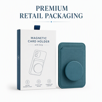 Dompet Kartu Kulit PU Magsafe Pendek Satu Lapis 4cm untuk Pop Socket Stand 13pcs Magnet N52 Kuat Penahan Ponsel & Kartu
