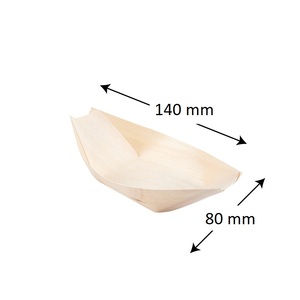 Piatto di Servizio a Forma di Barca in Legno 110x65 mm per Aperitivi, Piatti Salati e Antipasti - Product Image 2