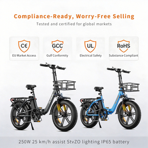 จักรยานไฟฟ้าแบบพับได้ OEM ODM ขนาด 20 นิ้ว 250W CE 48V13Ah ระยะทาง 120 กม. ยางใหญ่ StVZO โรงงาน คลังสินค้า EU UK ขายส่ง - Product Image 3