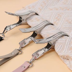 Metal Storage Clips with PU Leather Strap Baby Shoe Clips Drying <b>Keychain</b> Storage Goodies Welcome Gifts Promotional Portable - Product Image 2