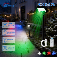 Lampu Natal LED Luar Ruangan RGB Multi-Fungsi Lampu Jalan Masuk Tenaga Surya Tahan Air Lampu Taman Bertenaga Surya