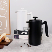 HIGHWIN Presse française multicolore à double paroi Cafetière à thé Presse française isolée avec poignée ergonomique