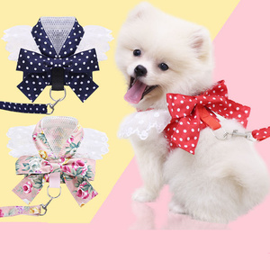 Bonito conjunto de arnés y correa para perros de Corea, vestido de arnés de lunares con correa para perros pequeños y medianos - Product Image 6