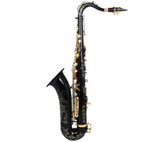 Bb Professional Tenor Saxophone Brass Body Bakelite Head Black Nickel Gold Finish B Flat Woodwind Musical Instrument for