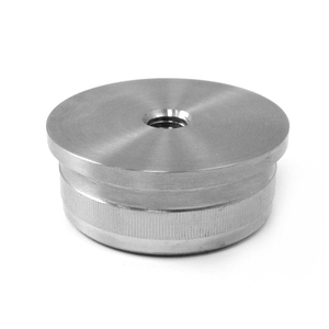 Capuchon plat en acier inoxydable AISI 316 avec filetage M8 SKU C110352 Finition satinée Raccord de plomberie haute pression 33.7 Ø - Product Image 1