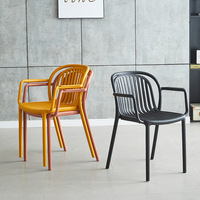 Chaises de salle à manger modernes et minimalistes, pour extérieur, balcon, en plastique imperméable, empilables, avec dossier épaissi, mobilier de maison en PU