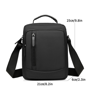 Large-capacity Outdoor Casual Shoulder Bag Small Square Business Travel High-end Zipper Closure <strong>Handbag</strong> Men's Polyester - Product Image 5