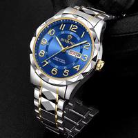 Reloj de Pulsera Binbond 5663 de Alta Calidad para Hombre, Movimiento de Cuarzo, Correa de Acero Inoxidable, Resistente al Agua, Luminoso, Fecha Automática, Estilo Ejecutivo
