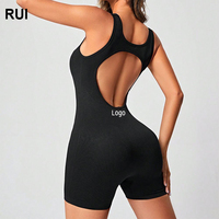 RUIQUWIN Shorts de Yoga para Mujer con Logotipo Personalizado, Sexy, sin Espalda, Transpirables, de Nailon sin Costuras, Elásticos en Cuatro Direcciones, de Secado Rápido