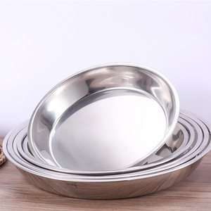 Bandeja Redonda para Hornear de Acero Inoxidable de 28 cm con Fondo Plano Profundo para Uso en Cocina de Hotel, Apta para Lavavajillas - Product Image 2
