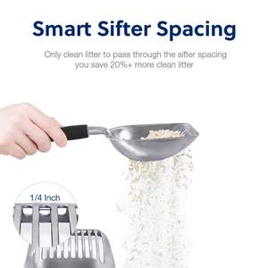 Cuchara para arena para gatos de aleación de aluminio para mascotas de calidad 2025 con mango largo, pala duradera para arena para gatos de Metal profundo - Product Image 4