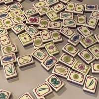 Cadeau de Noël : Mahjong Quatre Vents, 160 pièces, double couche, tuiles de Mahjong en acrylique gravées sur mesure, style américain, ensemble complet