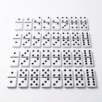 Jeu de dominos double six avec logo personnalisé, tuiles de dominos blancs ivoire avec étui en cuir PU, jeu de dominos en gros pour cadeau de club