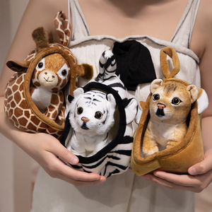 New lifelike động vật rừng sang trọng Đồ chơi con Hổ Beo con hươu cao cổ sư tử trong mang nhà trang trí nội thất trẻ em Quà tặng - Product Image 6