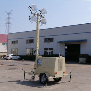 Tour d'éclairage portable sur chariot, équipée de 4 lampes à halogénures métalliques de 1000 W, pour la nuit - Product Image 4