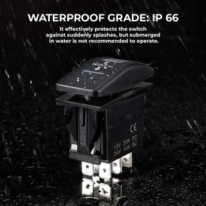 Interrupteur de treuil pour véhicule utilitaire Polaris, 15A 24V, double relais à bascule lumineux pour mise à niveau et modernisation, en matériau ABS - Product Image 4