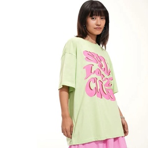 Nueva Camiseta Holgada de Diseño Personalizado para Mujer, Tejida, 100% Algodón Ecológico, Estampada, Informal, para Fiestas de Verano y Uso Diario - Product Image 3