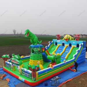 Fábrica PVC 17*7m Parque <span class=keywords><strong>de</strong></span> Atracciones inflable Laberinto/Escalada en roca/Tobogán/Carrera <span class=keywords><strong>de</strong></span> obstáculos Dinosaurio <span class=keywords><strong>Castillo</strong></span> inflable - Product Image 6