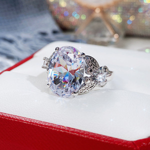 Anello Grande con Design a Farfalla Ovale, Anello Semplice da Dito per Donne - Product Image 5
