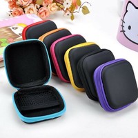 Étui portable pour câble de téléphone et écouteurs, petit format carré, pochette pour écouteurs, boîte de rangement en matériau PP, modèle BA0088