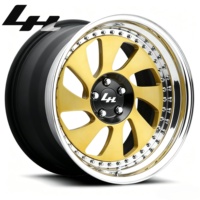 Rines Deportivos Alemanes de 2 Piezas Forjados de 18/22 Pulgadas con Borde Cromado Dorado Pulido, Remaches Plateados, Diseño Cóncavo Profundo, Personalizados, PCD 5x112, Compatibles con BMW