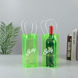 Borsa di raffreddamento in PVC trasparente personalizzata all'ingrosso <span class=keywords><strong>con</strong></span> manico per <span class=keywords><strong>vino</strong></span> portatile porta bottiglie promozionali basso MOQ - Product Image 2
