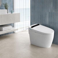 WC intelligent en céramique avec siège chauffant, lavage féminin, lavage des fesses, capteur de siège, buse autonettoyante, cuvette allongée, télécommande