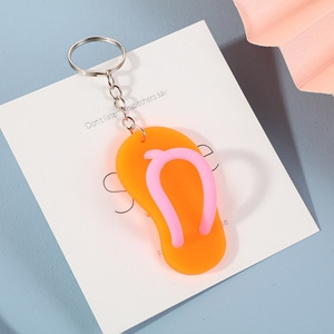 Porte-clés promotionnels personnalisés en PVC souple 3D, mini-tongs mignonnes - Product Image 4