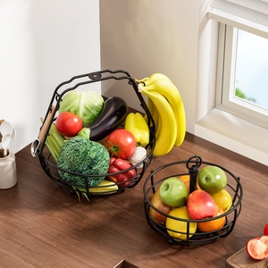 2 livelli cesto di frutta da cucina in metallo portatile in metallo porta frutta staccabile Multi-strato porta frutta cucina cremagliera frutta - Product Image 5