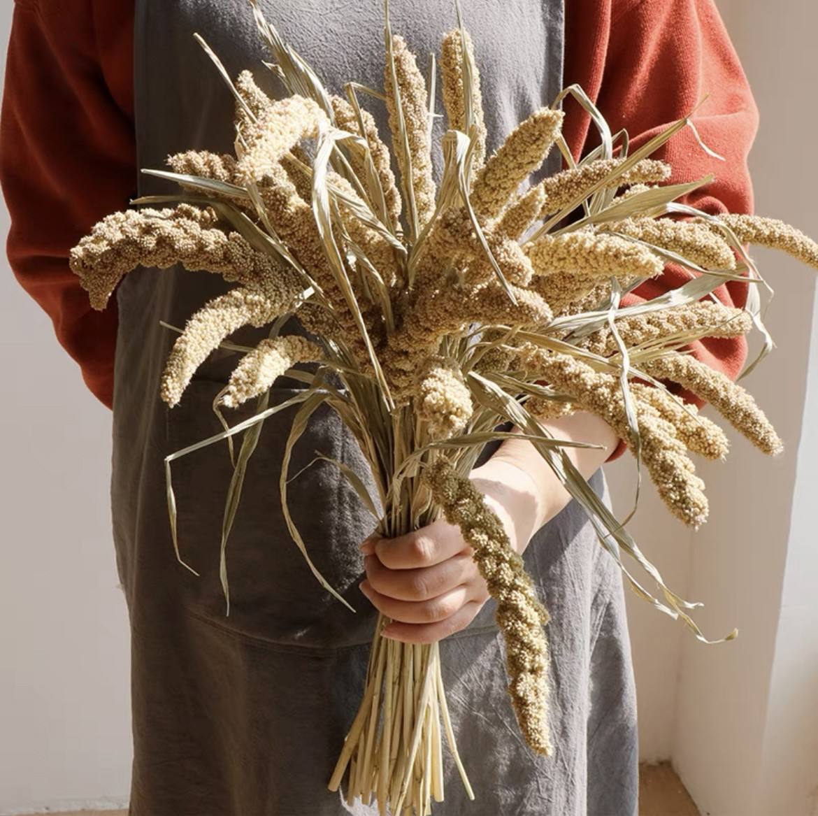 Beige 10 Millet Ears (Length Is about 45cm)