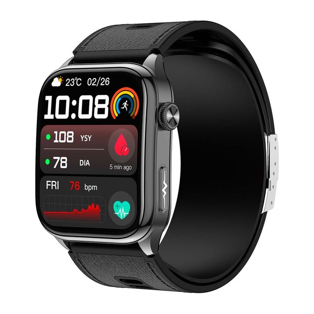 S101 Elderly Health Monitor Smart Watch ECG Airbag Blood Pressure AMOLED Screen SOS BT Calling Smartwatches