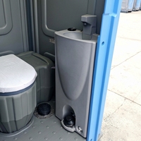 Toilettes portables avec douche, cabine de toilettes portative avec douche et lavabo pour le camping et les événements