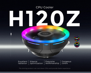 ALSEYE Top Grade Thiết Kế <span class=keywords><strong>CPU</strong></span> Làm Mát Không Khí W/Cấu Hình Thấp, Nhiệt Bằng Đồng Dưới Cơ Sở, Vây Nhôm, 120Mm RGB Fan - Product Image 2