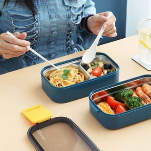 304 Stainless Steel <b>Metal</b> <b>Lunch</b> <b>Box</b> Plastic Food Grade Leak-Proof Large Capacity Microwave <b>Lunch</b> <b>Box</b> - Product Image 4