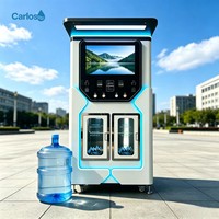 Distributeur d'eau RO avec paiement par pièces/billets/cartes de crédit/code QR, bande lumineuse LED personnalisable disponible, station d'eau