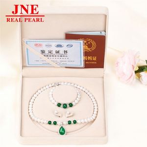Natural Pearl Necklace 925 Silver Chalcedony Diamond Water Drop Pearl Necklace Mother's Gift for <strong>Elders</strong> Mother's Day - Product Image 4