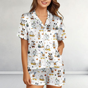 2026 New Funny Cartoon <strong>Halloween</strong> Christmas Pajamas Two Piece Plus Size Satin Cotton <strong>Pyjamas</strong> Custom Women Unisex <strong>Adult</strong> Kids Pjs - Product Image 3