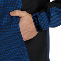 Veste de golf bleu performance pull à manches longues avec fermeture à glissière complète coupe-vent imperméable en nylon et polyester pour l'hiver