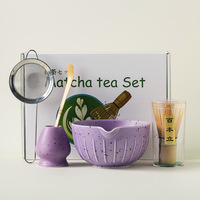 5 pièces en gros personnalisé bambou fouet bol en céramique Matcha fouet Kit ensemble thé outils Matcha cadeau ensemble emballage fouet ensemble accessoires