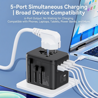 Adaptador de Viaje Universal Compacto Mini GaN de 35W con 2 USB-C y 2 USB-A de Carga Rápida para Teléfono y Portátil