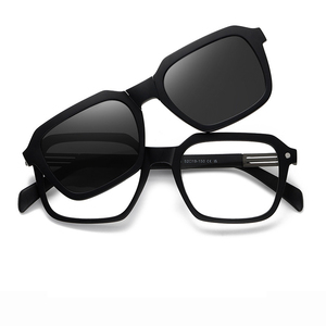 S33106 New Trendy Foldable <b>Clip</b> on Magnetic Shades Polarized Custom Logo TR90 Square <b>Frame</b> Unisex Sunglasses Lentes De Sol 2025 - Product Image 3